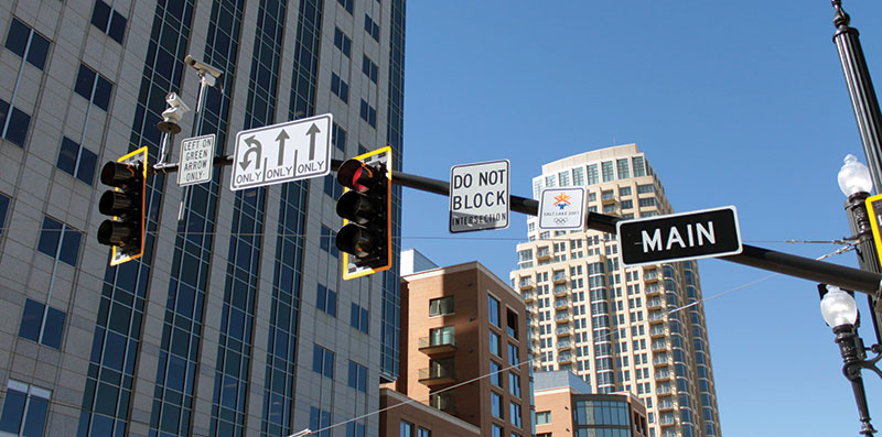 Signalized intersection.