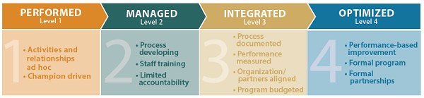 Levels of organization maturity.