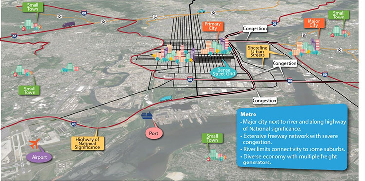 Map shows a large urban subarea and its geographic context.