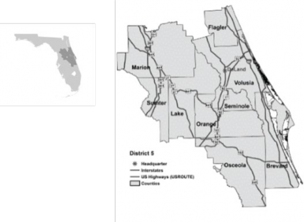 Map of FDOT D5