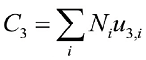 The procurement cost of external data logging devices (C subscript 3) is equal to the summation of the product of (N subscript i) and (u subscript 3,i), across all values of i.