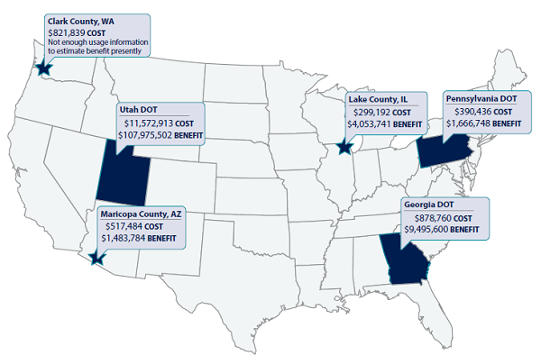 This figure shows a map of the “lower 48” United States.