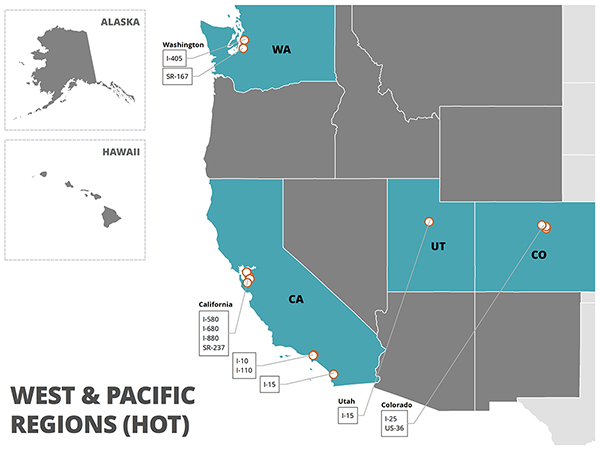 Figure 13. A map of the Western Region of the United States.