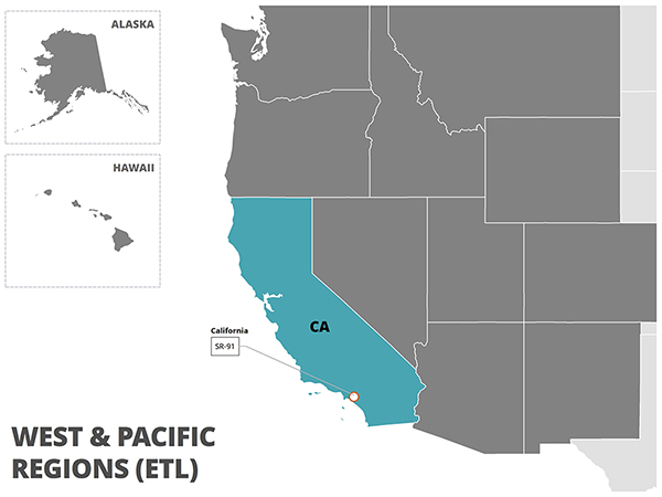 Figure 16. An illustrated map of the Western Region of the United States.