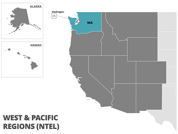 Figure 19. A map of the Western Region of the United States.