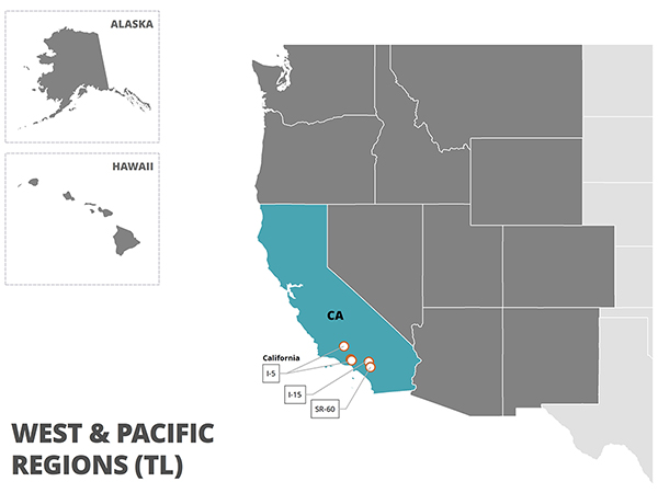 Figure 21. A map of the Western Region of the United States.