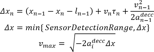 Equation to calculate the maximum safe speed.