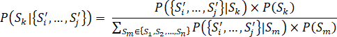 Equation describing Bayes' rule.