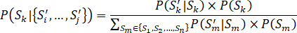 Equation describes the revised Bayes rule.