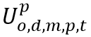 U superscript p subscript o,d,m,p,t.