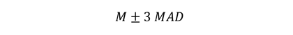 Travel time measurement error occurs if it is greater than the median plus 3 times the mean absolute deviation or less than the median minus 3 times the mean absolute deviation.