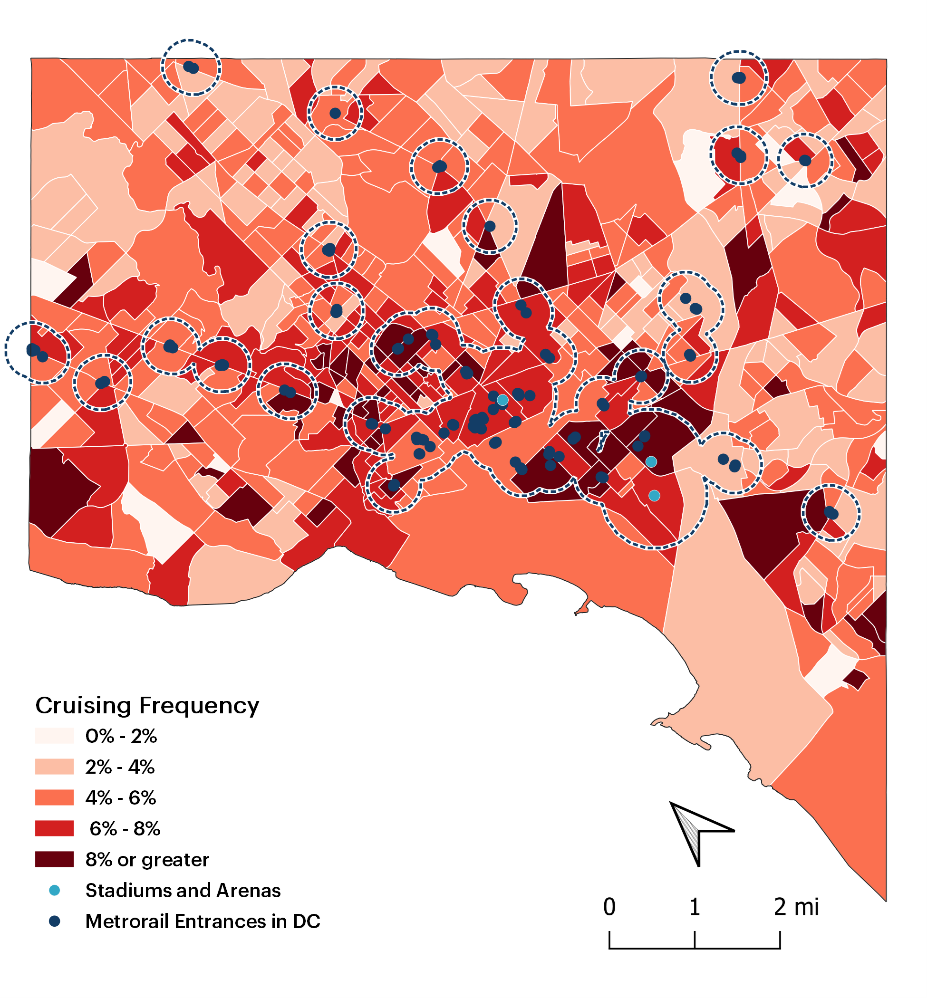 This map illustrates a mesoscopic view of Washington, DC, sectioned by block groups.