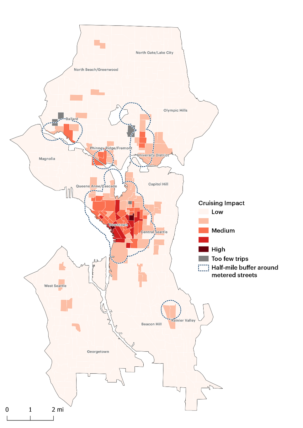 This mesoscopic-level map of Seattle is divided into block groups.