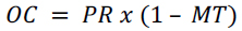 OC equals PR times the quantity (1 minus MT).