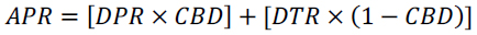 APR equals DPR times CBD all plus DTR times the quantity (1 minus CBD).