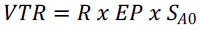 VTR equals R times EP times S subscript A0.