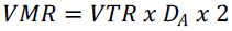 VMR equals VTR times D subscript A times 2.