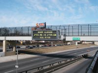 photo of fixed message board displaying a closed ramp message