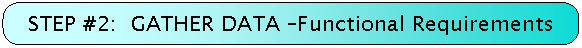 STEP #2:  GATHER DATA -Functional Requirements