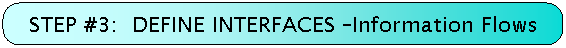 STEP #3:  DEFINE INTERFACES - Information Flows