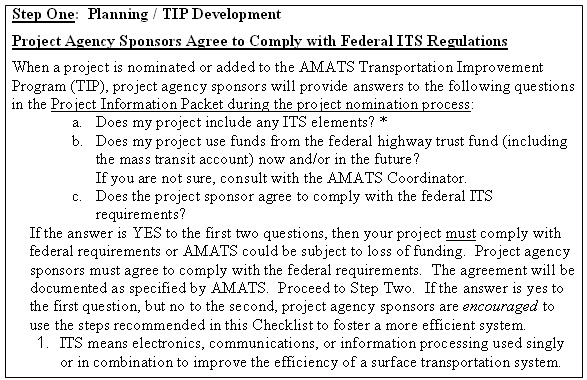 A snapshot of a project checklist