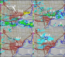 FIGURE 6.1. Vehicle data valid at 17:12Z (A), 17:58Z (B), 