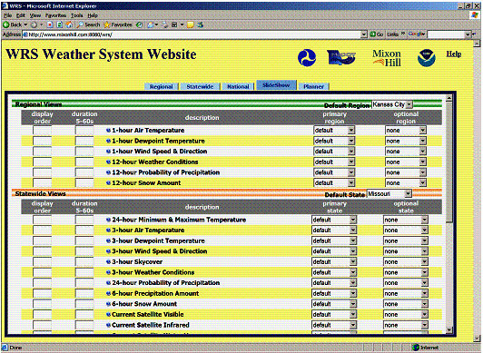 Figure 5 provides a screen shot of the Slideshow Settings interface in the initial WRS development.