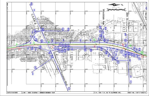 This figure is a sample link node diagram, which was synthesized from aerials, mapping files, and the field review.
