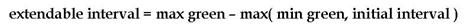 This is the formula for extenable interval.  The extendable interval equals the maximum green minus the maximum of either the minimum green or the initial interval.
