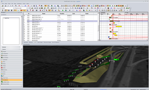 Screen capture ofa 4D model with scheduling displayed.