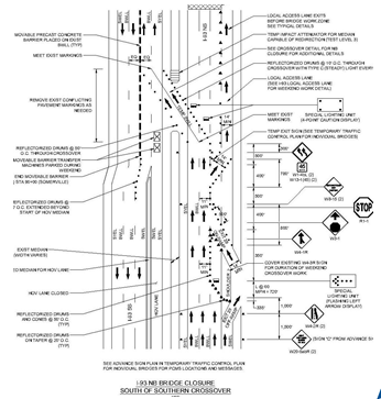 Screen shot of an excerpted diagram taken from the I-93 crossover TMP.