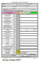 Screen capture of a work zone road safety inspection form. Source: Oregon DOT