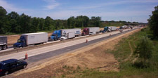 traffic backed up on an interstate