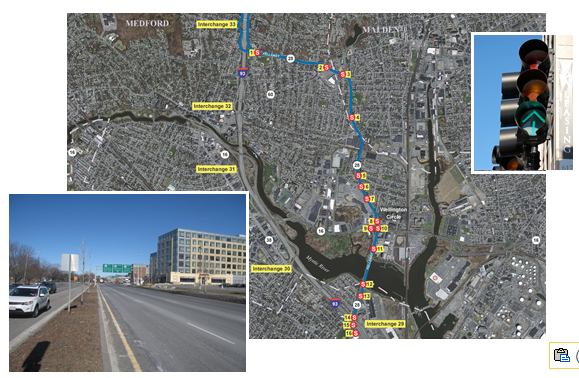 Photo and map depict Fellsway traffic plan.