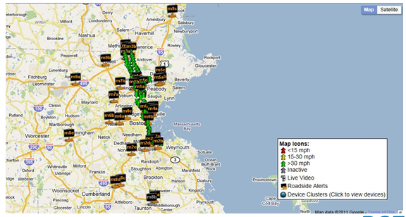 Real-time traffic management system main screen.