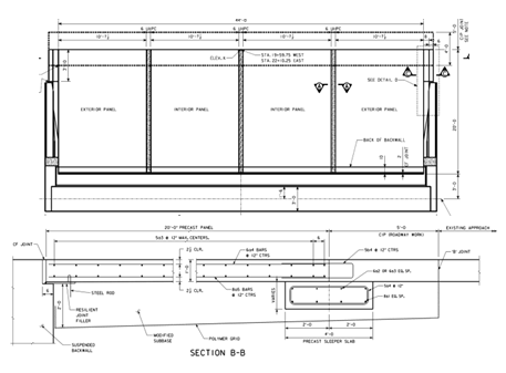 Schematic of the precast approach slab.