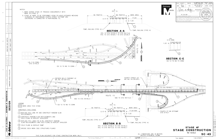 Engineering diagram of road closure plan