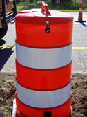 Traffic barrel.