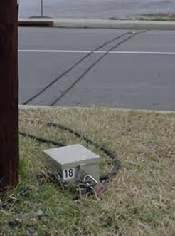 A road tube traffic counter.