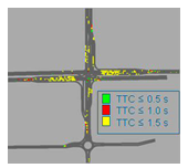 Screenshot of a microsimulation output screen.