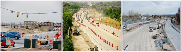 Snapshots of 3 workzone lane closures.