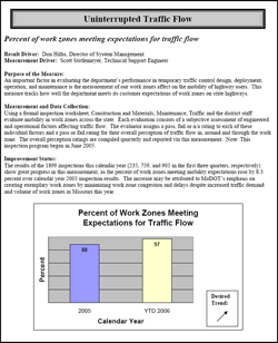 Sample page from the MoDOT Tracker Report dated October 2006