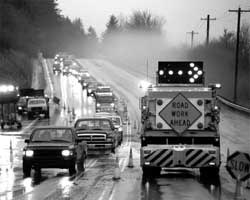 road work ahead sign