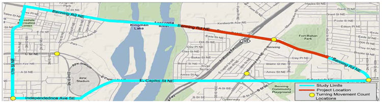 Map of Benning Road study area