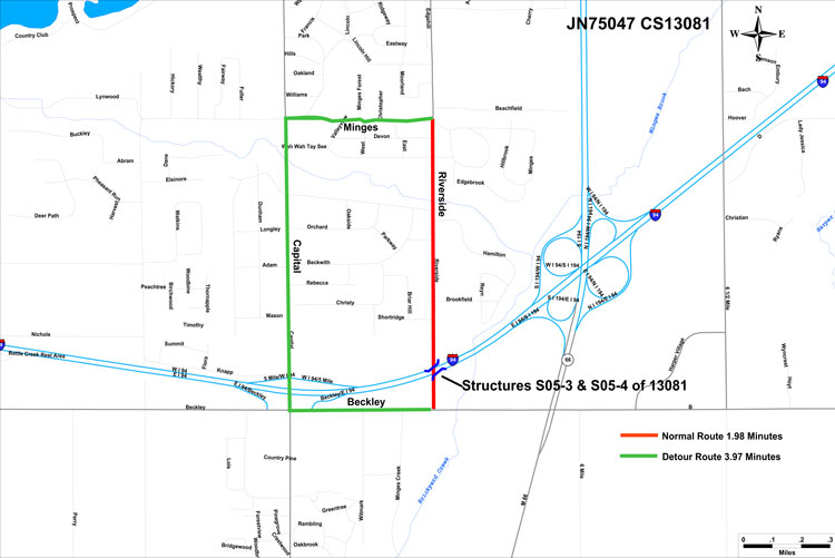 Detour plan, described in preceding text.