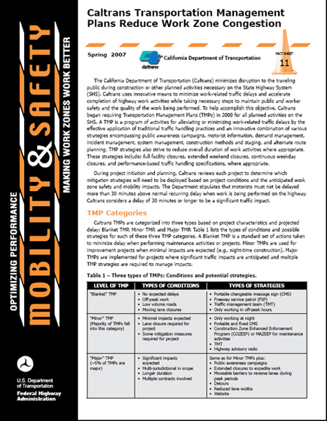 Caltrans TMP Fact Sheet