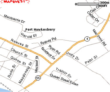 Map showing Reeves Street ending in a T intersection with Truck 4 and Truck 4a