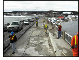 Little Bras d'Or Bridge work zone