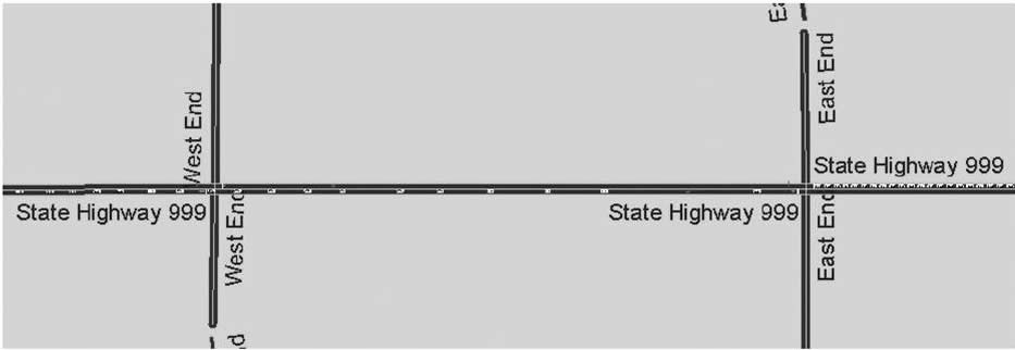 Figure 29  Synchro/SimTraffic Model of a Work Zone with Two-Way One-Lane Operation