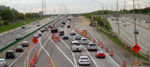 Traffic entering a work zone